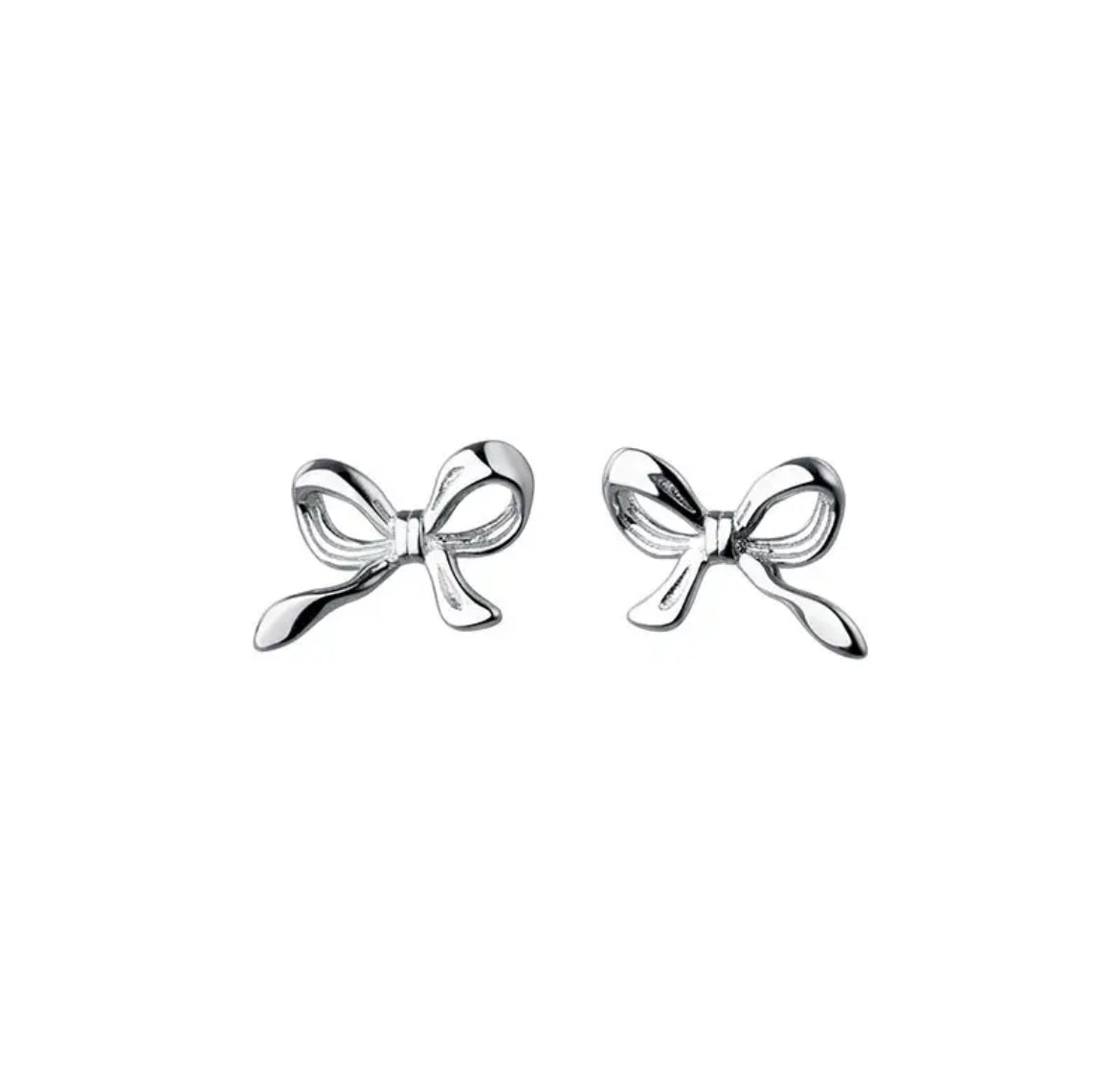 Silver Bow Earrings