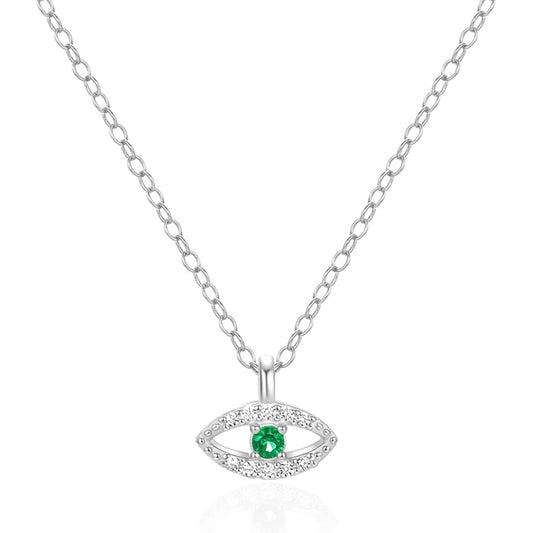 Tiny Green Evil Eye Necklace