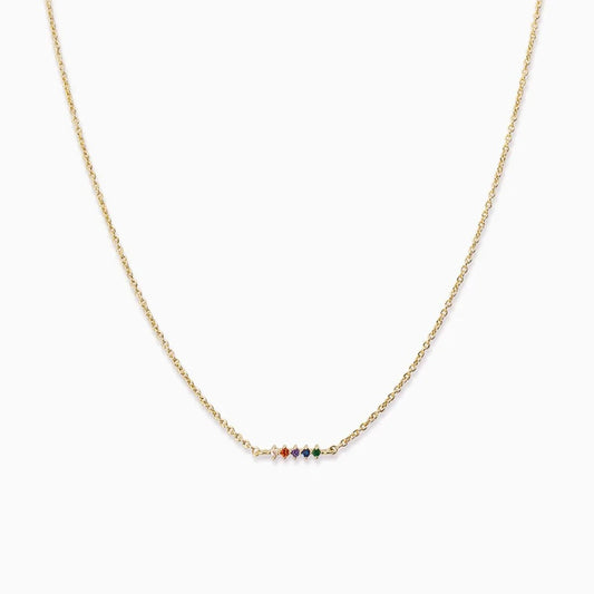 Cz Colorful Bar Necklace