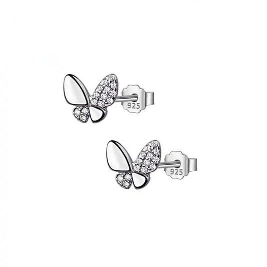 Silver Butterfly Stud Earrings