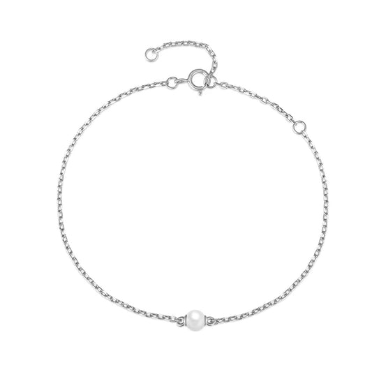 Single Pearl Bracelet Silver