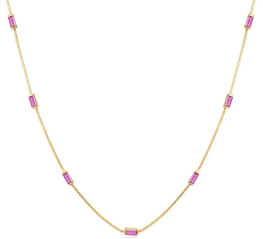 Cz Fuchsia Necklace