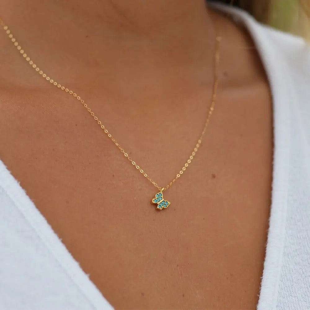 Turquoise Butterfly Necklace