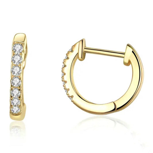 Cz Gold Hoop Earrings