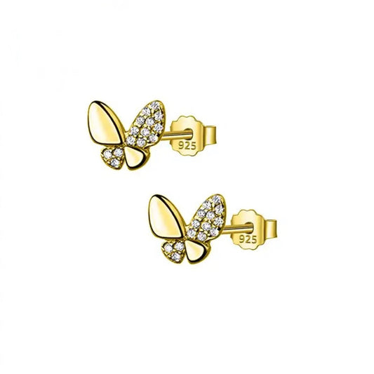 Gold Butterfly Stud Earrings