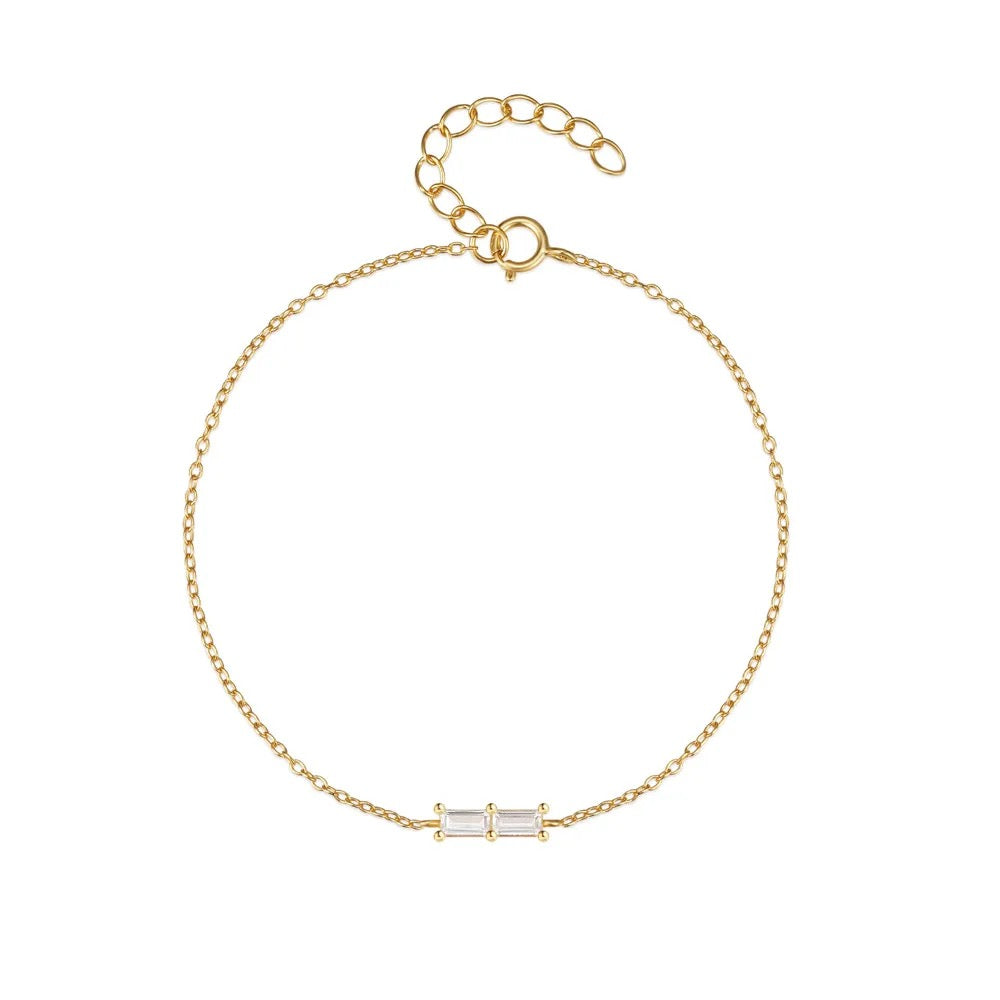 Dainty Cz Chain Bracelet Gold