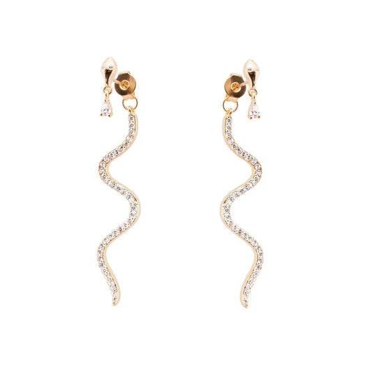 Large Snake Earrings Gold