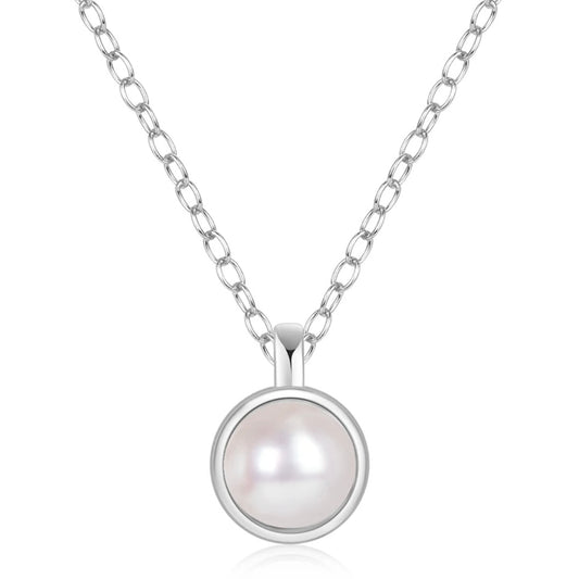 Silver Pearl Pendant Necklace