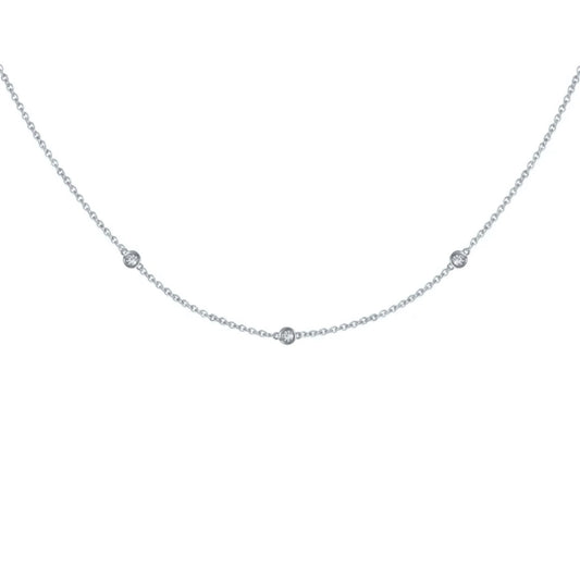 Cz Silver Chain Necklace