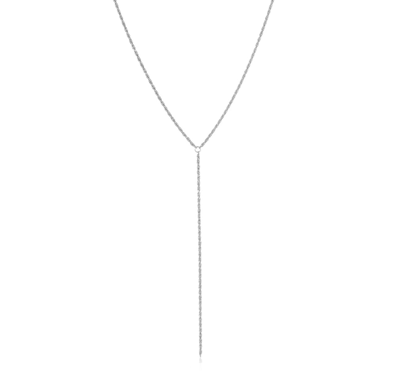 Lariat Chain Necklace Silver