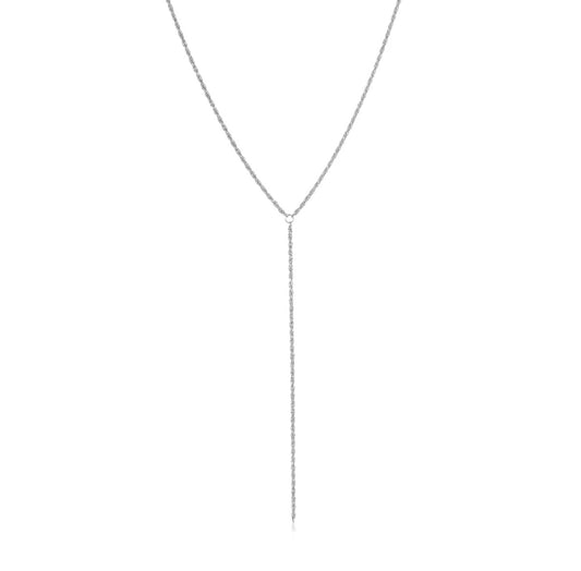 Lariat Chain Necklace Silver