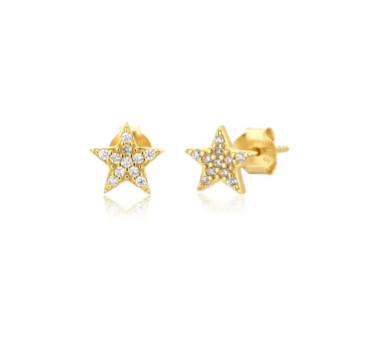 Gold Star Stud Earrings