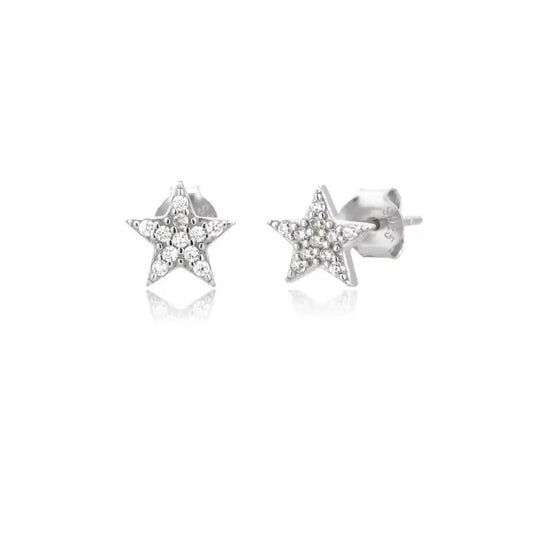 Silver Star Stud Earrings