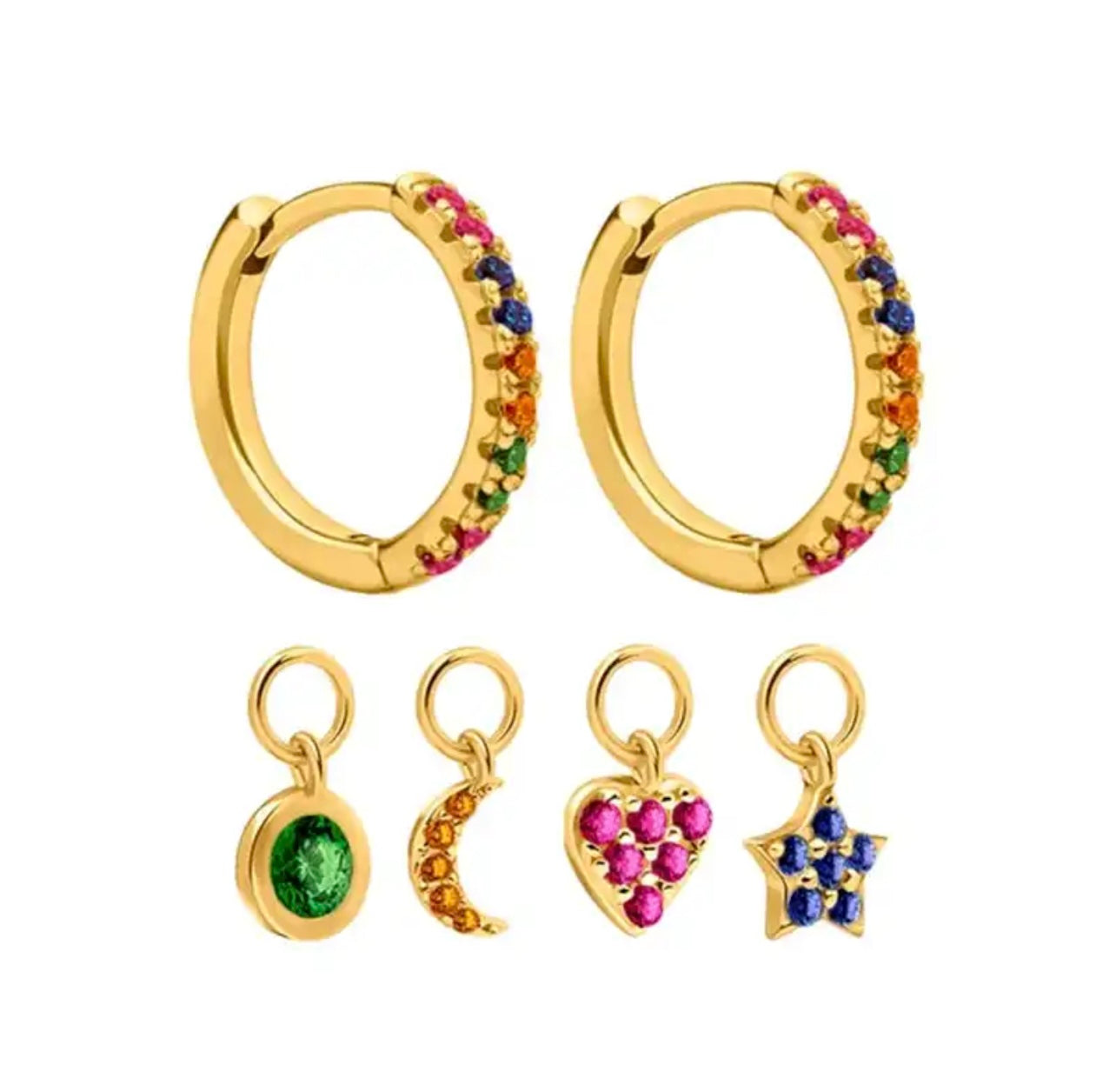 Colorful Hoop Earrings Set