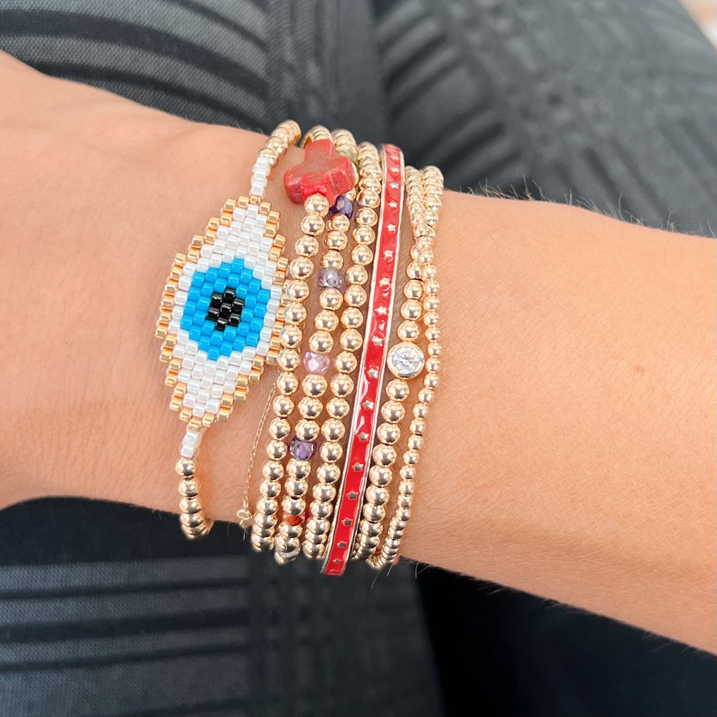 Evil Eye Miyuki Gold Filled Bracelet