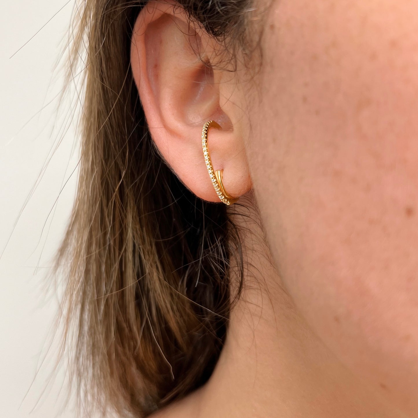 Open Circle Gold Earring