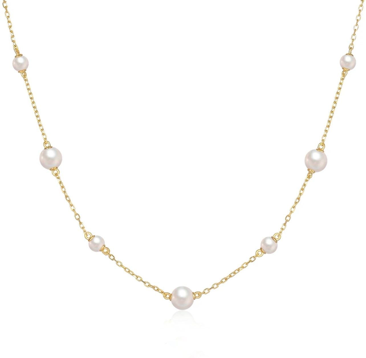 Multi Pearl Necklace Gold