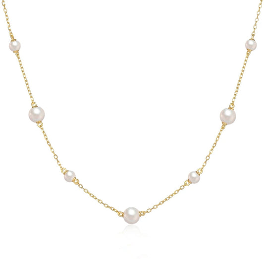 Multi Pearl Necklace Gold