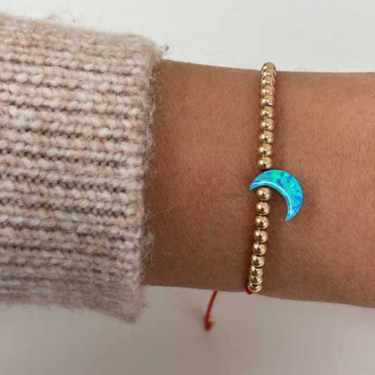 Blue Opal Moon Bracelet