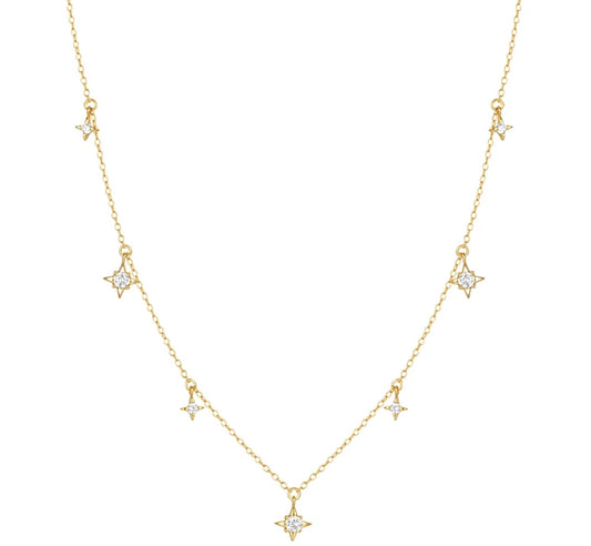 Cz Multi Star Necklace