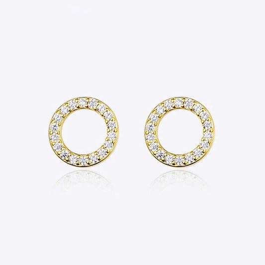 Cz Open Circle Stud Earrings