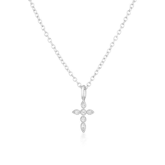 Tiny Cross Necklace Silver