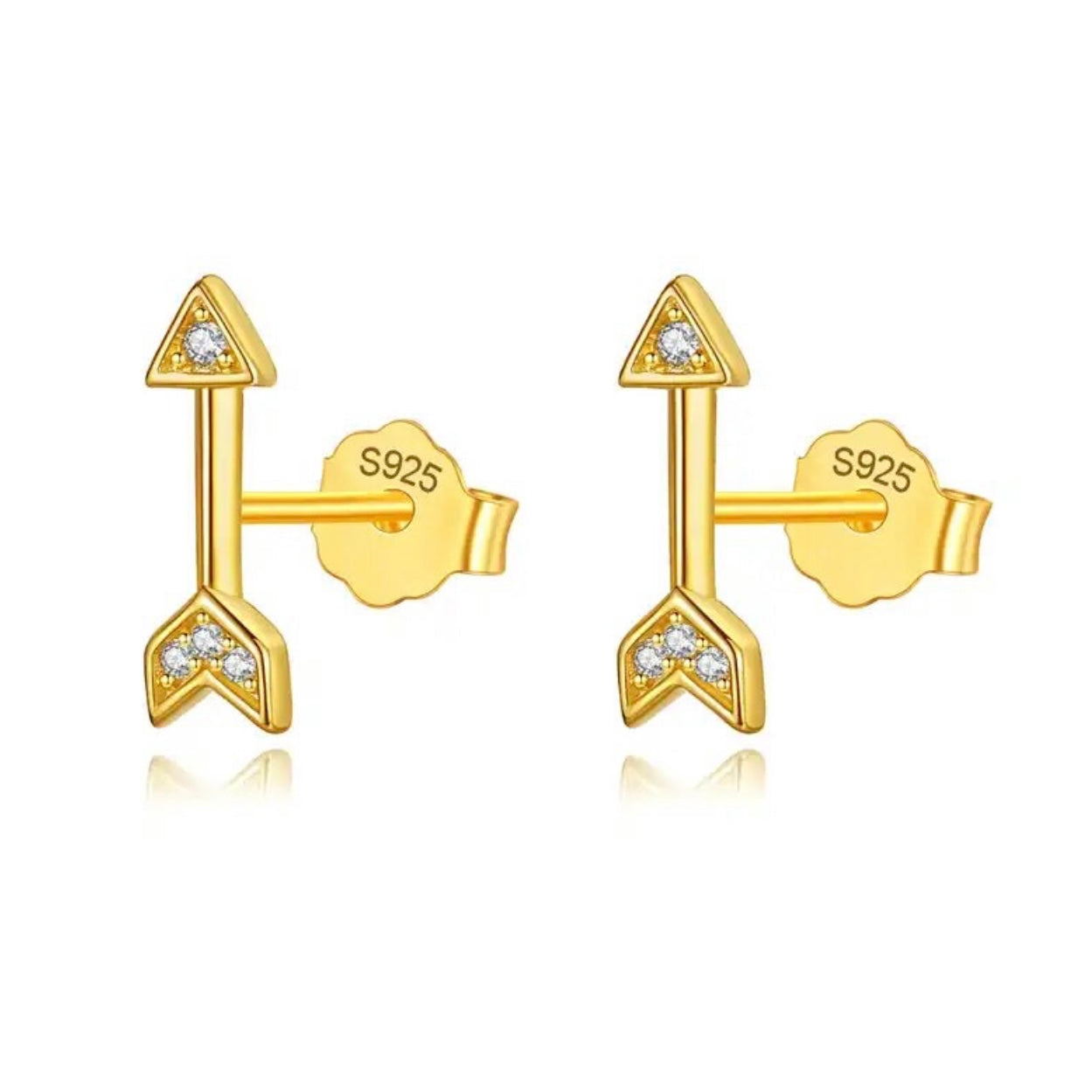 Gold Arrow Stud Earrings