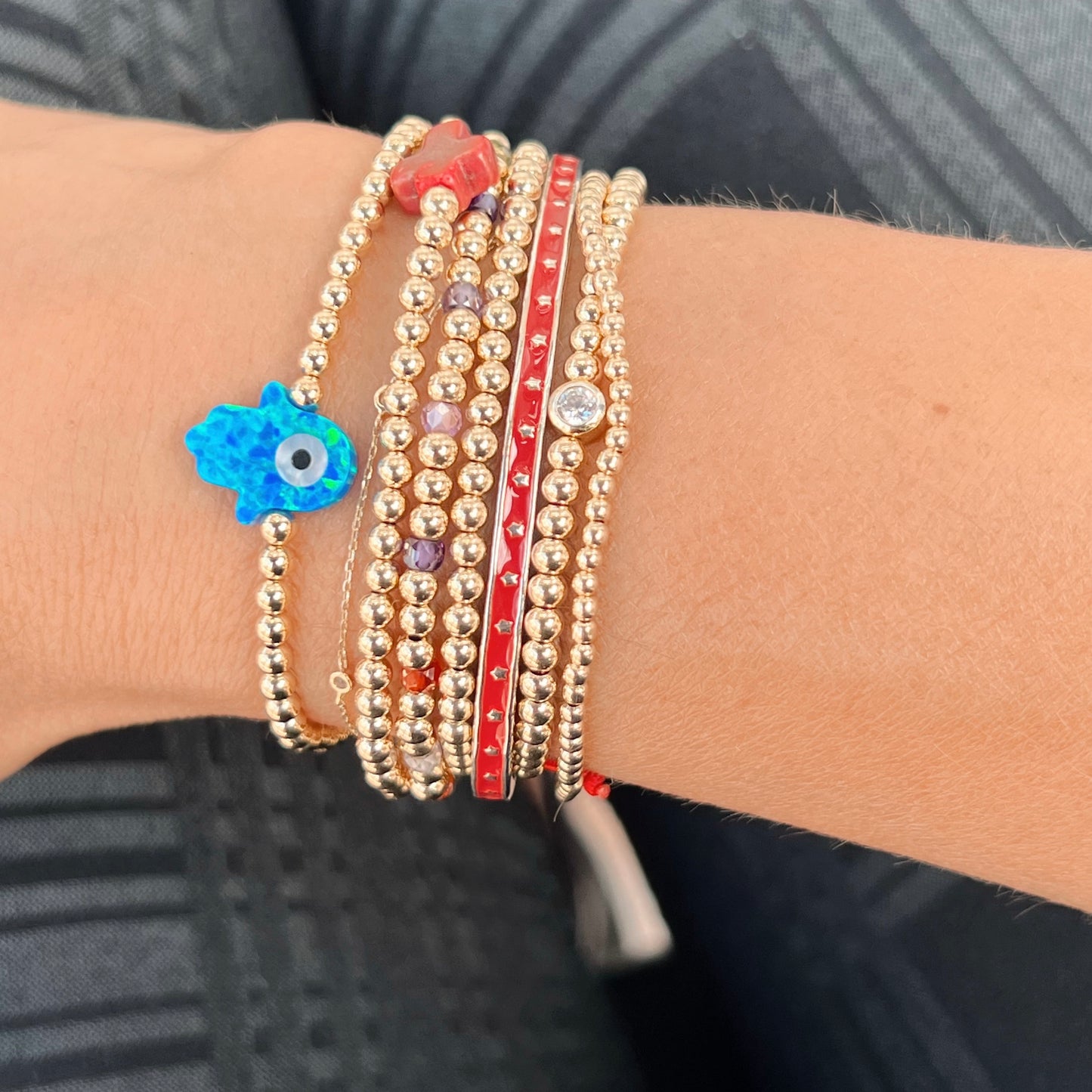 Opal Hamsa Hand Evil Eye Bracelet