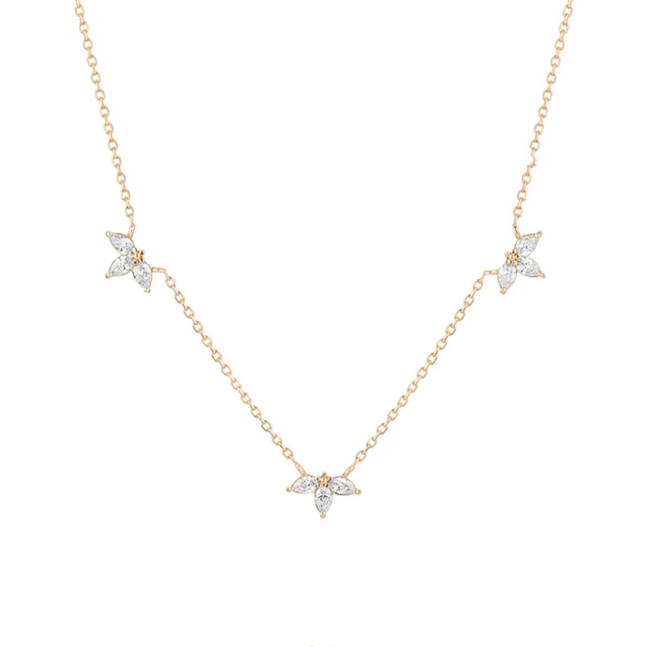 Cz Flower Necklace