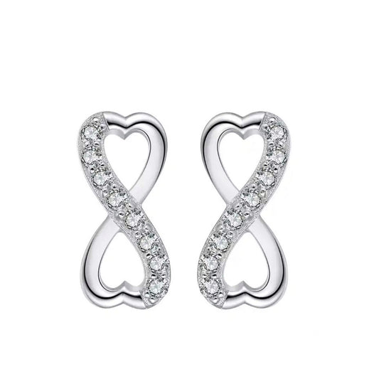 Silver Infinity Stud Earrings