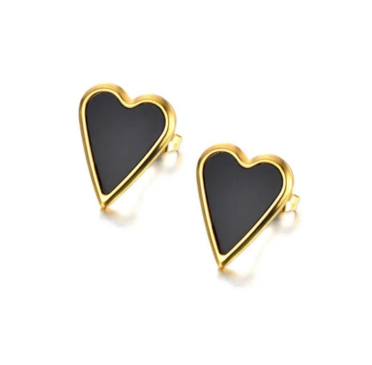 Black Heart Earrings